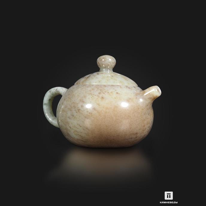 Чайник из нефрита дендритового, 12,3х8,8х8,3 см