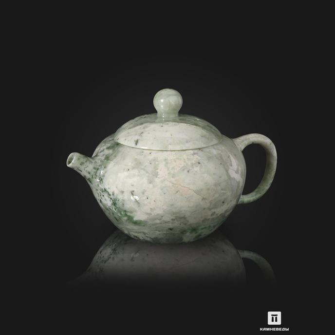 Чайник из нефрита пейзажного белого, 13х8,8х8 см