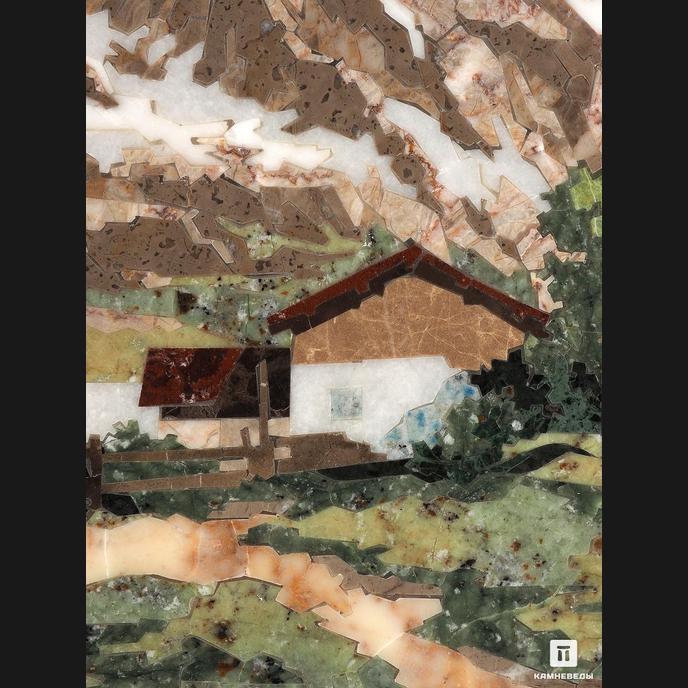 Картина из натуральных камней «Горный пейзаж», 47х41х4,4